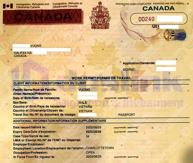 Work Permit định cư Canada
