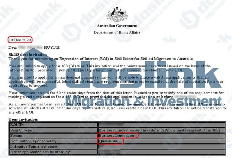 Bảo lãnh Bang Queensland – Visa 188A Doanh Nhân Sáng Tạo, KH.. Huynh