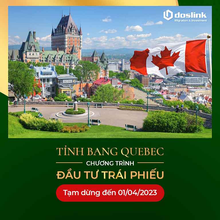 Chương trình đầu tư trái phiếu Tỉnh bang Quebec được dời lại đến 01/04/2023