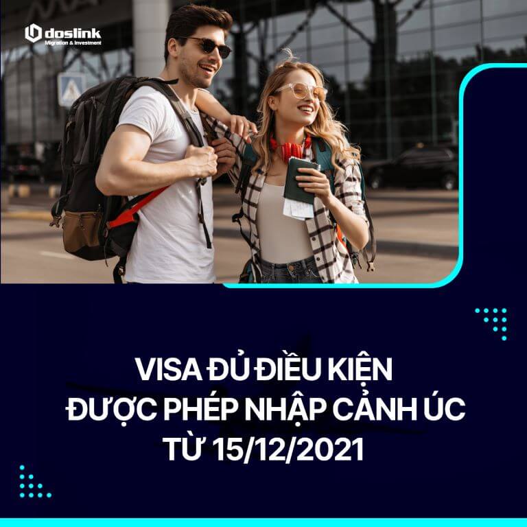 Visa đủ điều kiện được phép nhập cảnh Úc từ 15/12/2021
