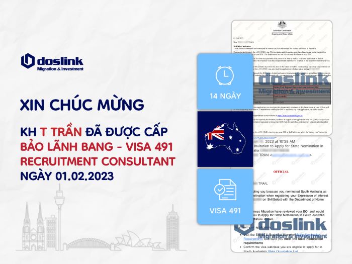 Nomination - Visa 491 - Recruitment Consultant - KH T Trần - Doslink.com.vn