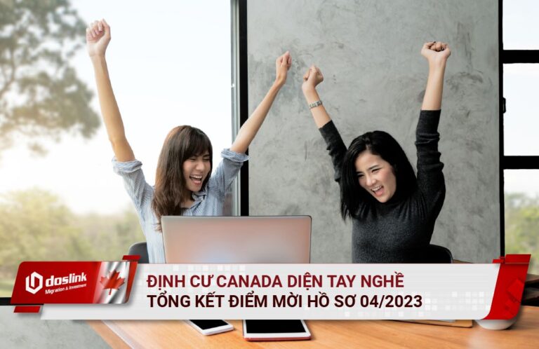 Tổng kết điểm mời nộp hồ sơ định cư tay nghề Canada tháng 04/023