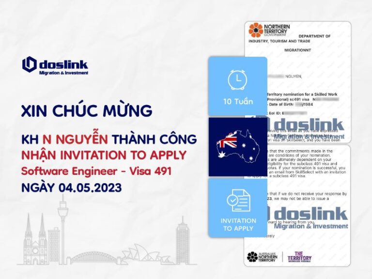 thư mời nộp hồ sơ visa 491 Nothern Territory ngành software engineer