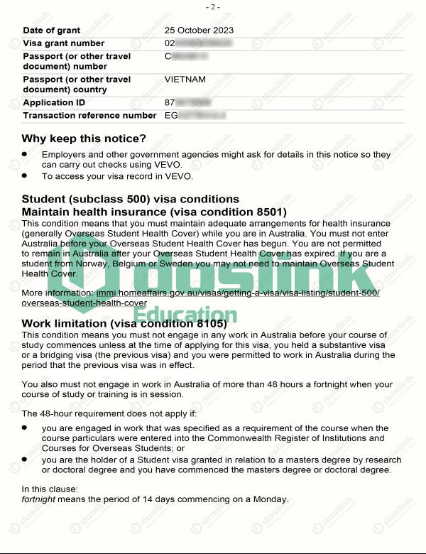 visa 500 du học Úc