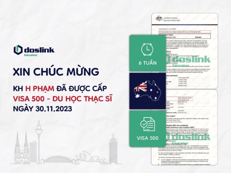 visa 500 du học thạc sĩ Biotechnology