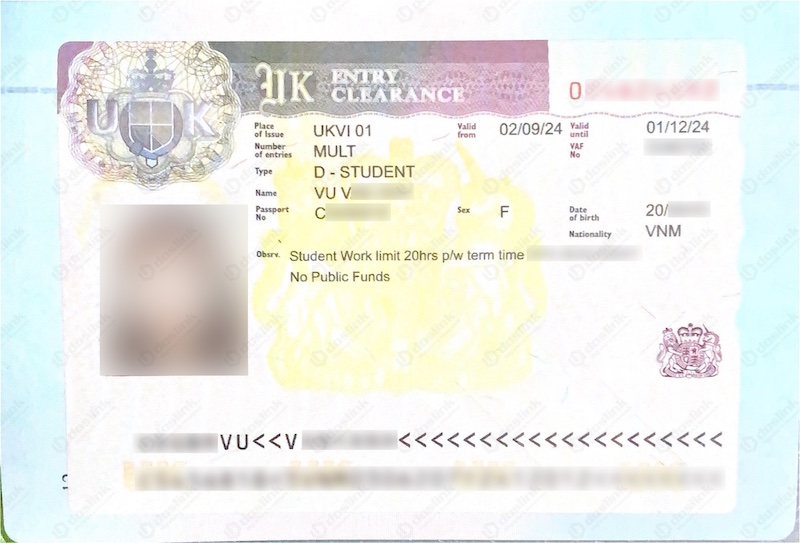 Visa vignette - V.Vũ