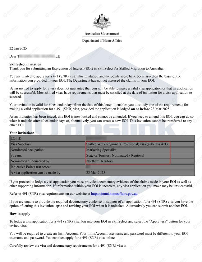 Bảo lãnh bang visa 491 MINT Marketing Specialist - T. Lê