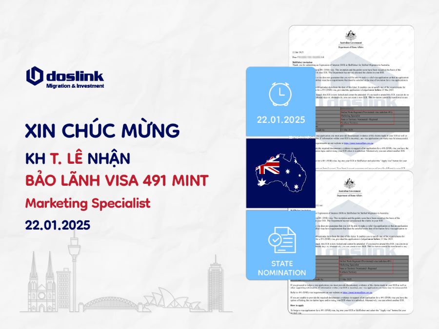 Bảo lãnh bang visa 491 MINT Marketing Specialist - T. Lê