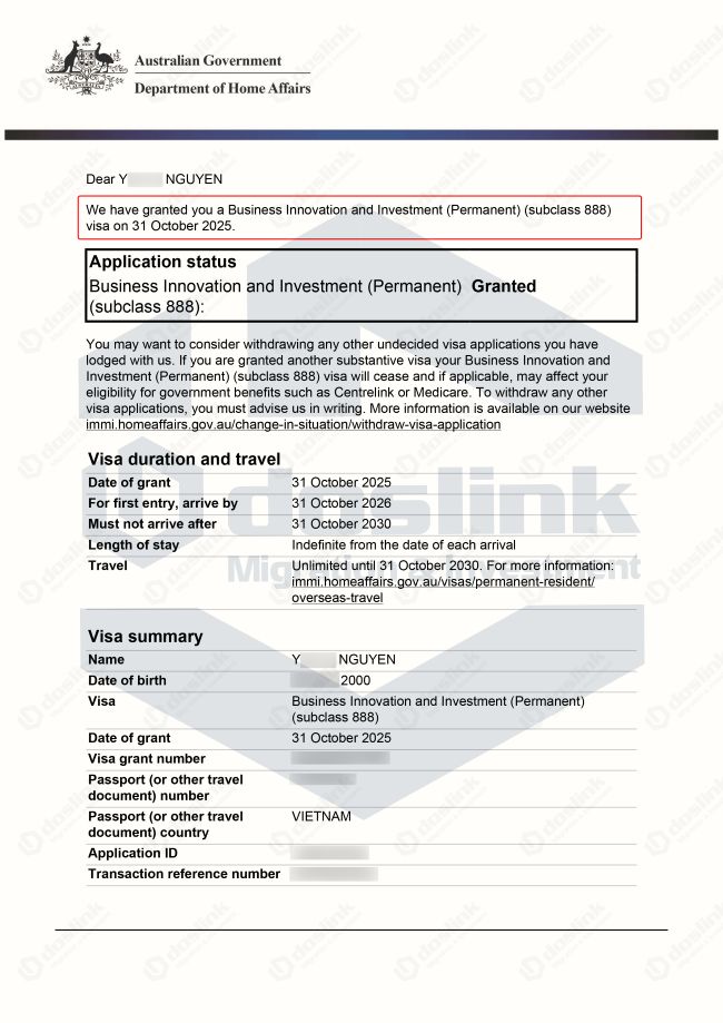 Visa 888A (PR Úc) bang Tây Úc - Gia đình Mr T.Nguyễn