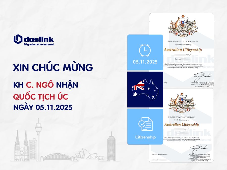 Khách hàng C. Ngô nhận quốc tịch Úc