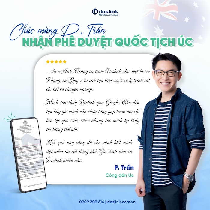 Kết quả visa du học định cư Úc - P.Trần