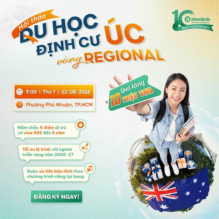 Hội thảo du học định cư Úc - ngày 22:08:2026