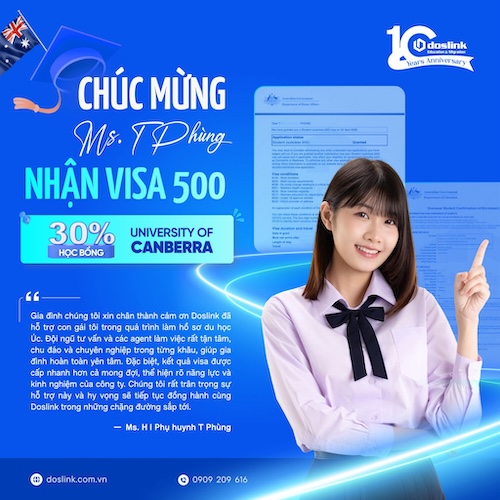 kết quả visa University of Canabera